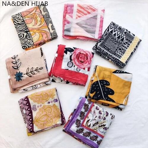 Luxury Flower Print scarf with tassel muslim scarves hijab striped shawl wrap fashion beach scarf scarves hijab 10pcs/lot