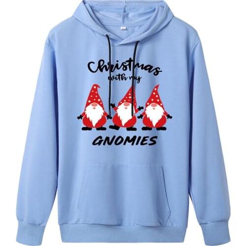 Christmas Hoodie Gnomies-christmas Three Little Men-female Hooded Ladies Christmas Print Long Sleeve Hoodie Свитера Женские 2021