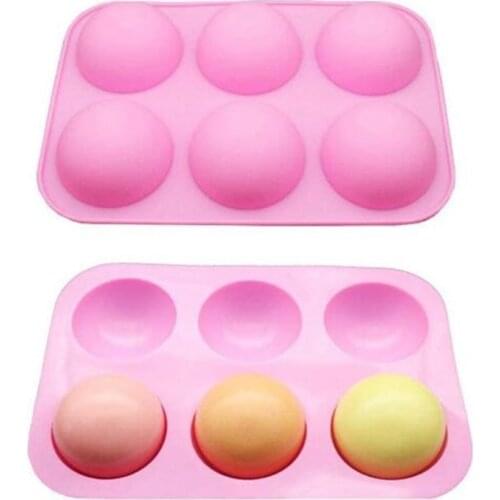 Pink Silicone Mold Large Sphere Ball Ice Chocolate Half Mould Stencil Cake Jelly Cupcake Baking Molds Pan