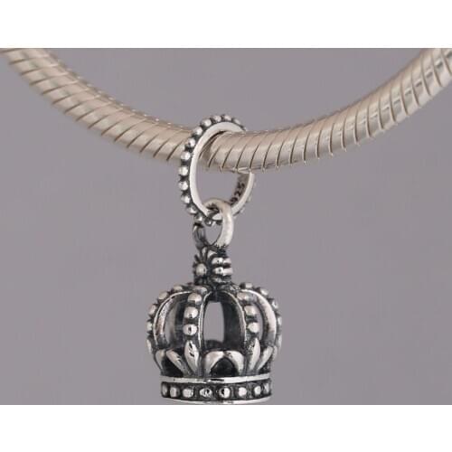 S925 Pendant DIY Jewelry Noble Splendor Crown Dangle Charm fit Lady Bracelet Bangle Girl Gift