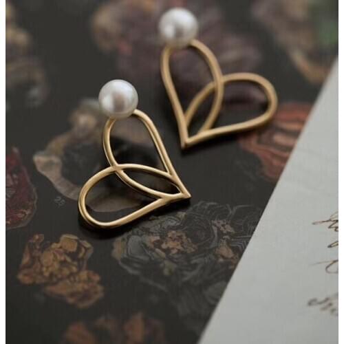 Heart Style 925 Sterling Silver Earrings Base Fashion Findings Exquisite Jewelry Parts Fittings Womens Accessories for Pearls