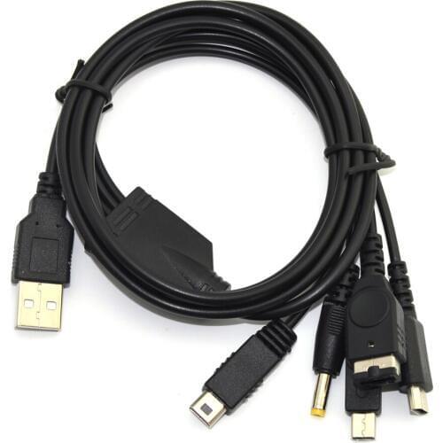 High quality 5in1 USB game power Charger Charging Leads Cables Cords for PSP/Wii U GamePad/GBA SP/NDSL/3DS