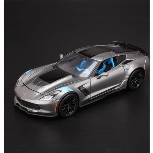 1:24 2017 Corvette Grand Sport Alloy Luxury Vehicle Diecast Pull Back Cars Model Toy Collection