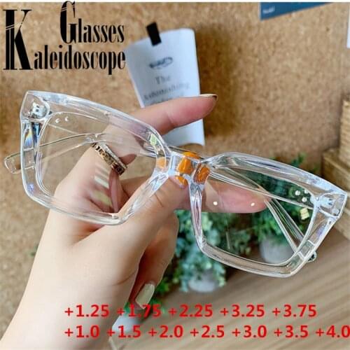 +1.25 1.75 1.5 2.0 Reading Glasses Women Men Anti Blue Light Presbyopic Eyegalsses Vintage Square Computer Optical Glasses +1.0