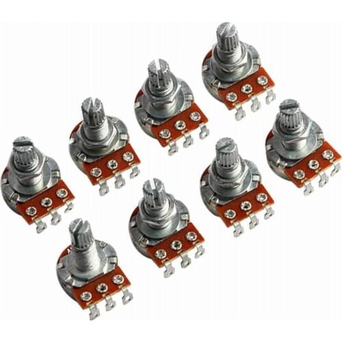1sets of 8pkg Guitar Potentiometer A250k 16mm Base Dia/18mm Shaft Chrome