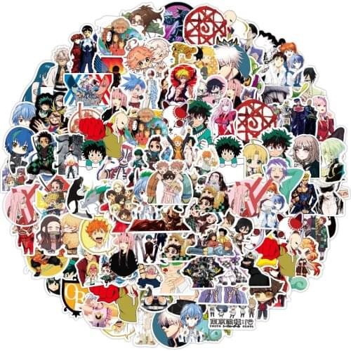 10/30/50/108PCS Mix Anime Cartoon Demon Slayer Jujutsu Kaisen Stickers Skateboard Guitar Suitcase Freezer Graffiti Sticker Toy