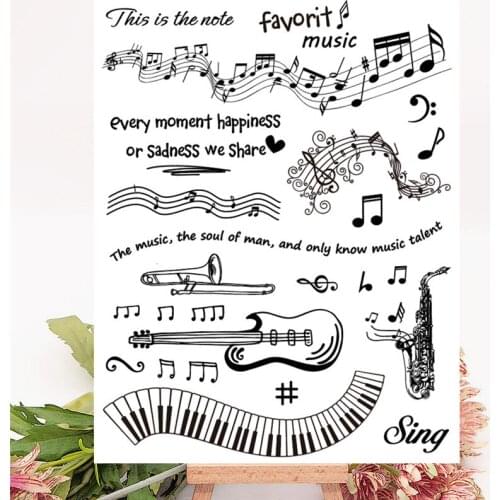 14x18CM piano Music notes transparent seal clear stamps silicone seal roller stamps DIY scrapbook album / card production