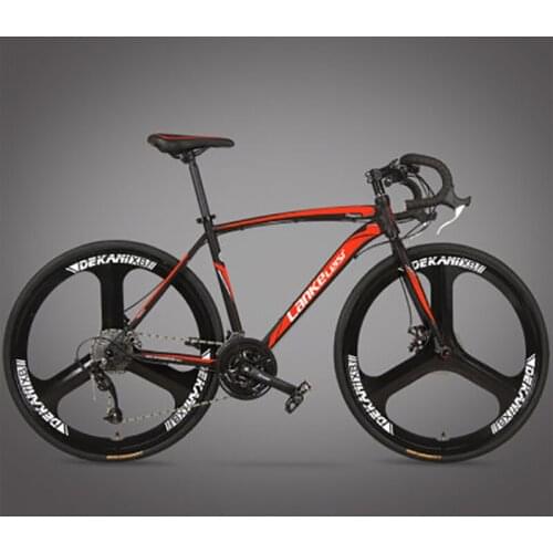 21/27 Speed Road Bike Disc Brake Three Knives Integrated Wheel High Carbon Steel Frame Racing Bike Adult Bicycle