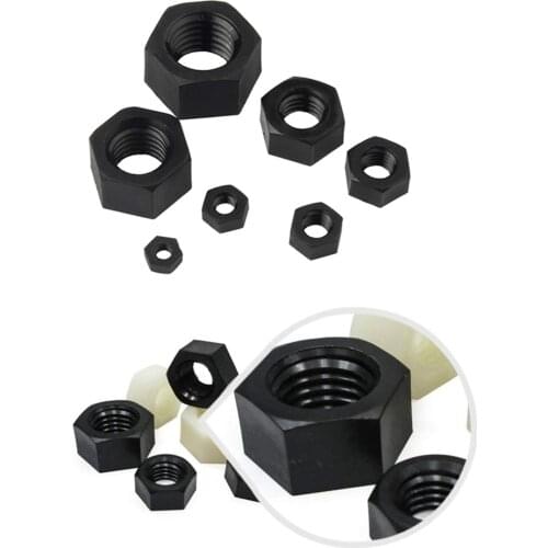 25 pcs/bag Black Nylon Nuts Hexagonal Standoff Spacer M2 M2.5 M3 M4 M5 M6 M8 M10 M12 Nut