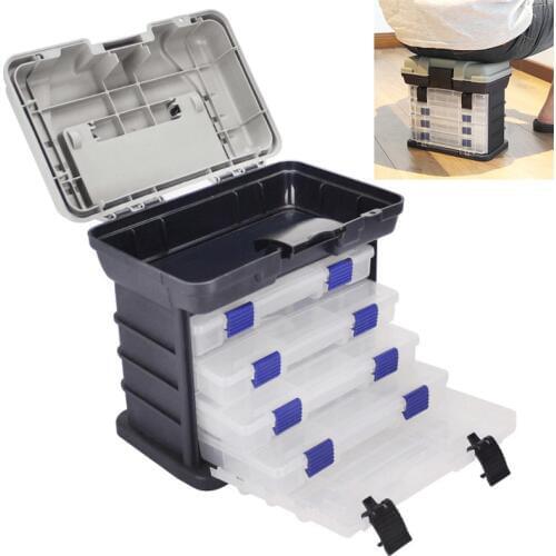 27 x 17 x 26cm 5 Layers Portable Carp Fishing Tackle Boxes Fishing Reel Line Lure Tool Storage Box high strength, anti drop type