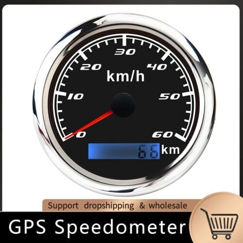 316 Stainless Steel Bezel GPS Speedometer Gauge 60km/h 120km/h 200km/h Speed Odometer With GPS Antenna for Motorcycle Boat Car