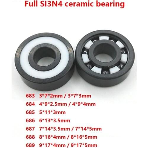 4/10pcs 683 684 685 686 687 689 Full SI3N4 ceramic bearing Full Ceramic bearings silicon ceramic deep groove ball bearing