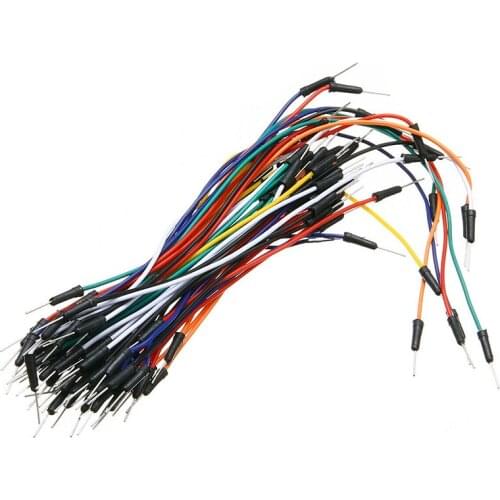 65pcs/bundle Breadboard Cable Solderless Flexible Breadboard Test Experiment Wires NK-Shopping