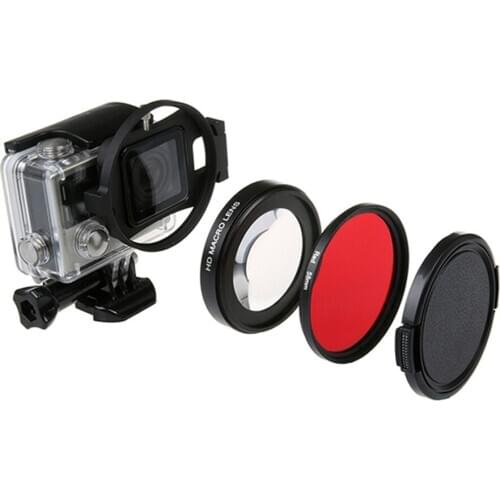 7in1 set 1 58mm16X HD Close-up Macro Camera Lens diving Filter for GoPro HERO 5 hero 6 Session Camera Accessories Lens cap cloth