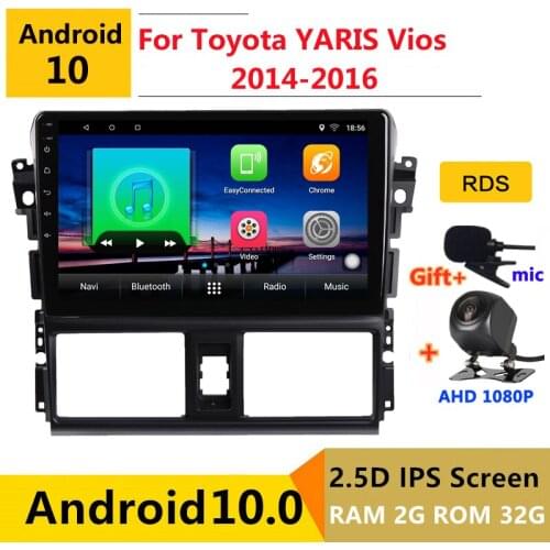 9 inch Android 10 Car DVD Multimedia Player GPS For Toyota YARIS Vios 2014 2015 2016 audio auto radio stereo navigation