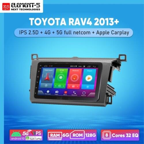 ELEMENT-5 7" 2G+32G Android 8,9,10 4G WIFI RDS DSP Car Radio For TOYOTA RAV4 2013+, Navigation GPS HIFI