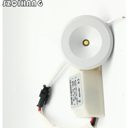 Free shiping 3W LED Mini COB Downlights Cabinet Lamp Recessed Ceiling Spot Lamp White shell 40mm Cut Hole Aluminum AC 85-240V
