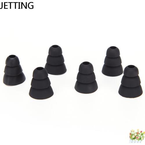 6pcs/3pairs Silicone Replacement Earbud Bud Earbuds Earplug Ear Pads Cushion Three Layer In-Ear Earphone Covers Caps