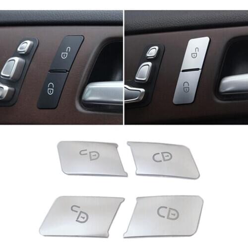 For Mercedes Benz a B C E GLK ML GL G Class Door Lock Unlock Buttons Sequins Decoration Cover Stickers Trim Car Styling