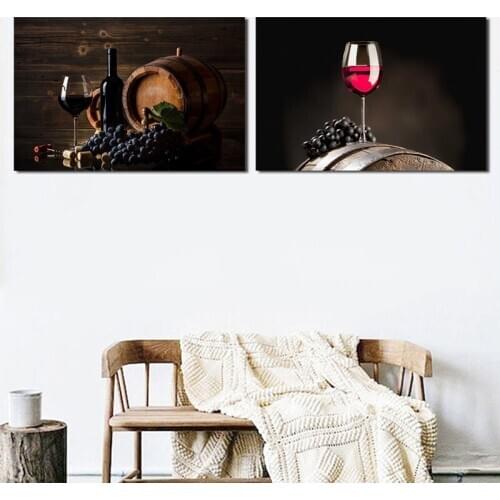 Fruit Food Grape Wine Bucket Art Canvas Poster Painting Wall Picture Print Modern Kitchen Dining Room Home Bedroom Decor Artwork