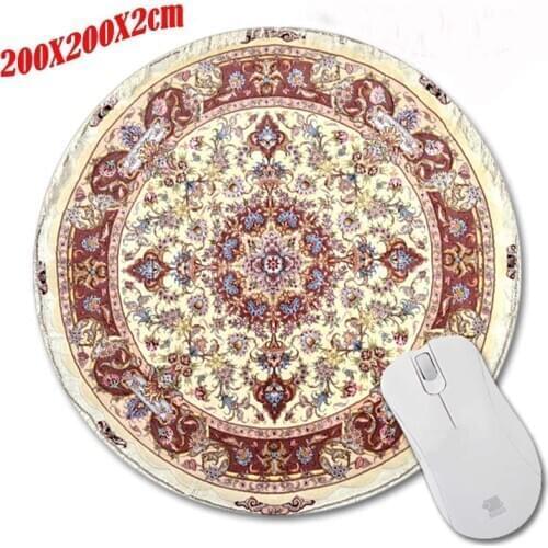 2017 Hot Sell Print Design Anti-slip New Arrival Carpet style Customized Circular Mouse Pad Computer PC Nice Gaming
