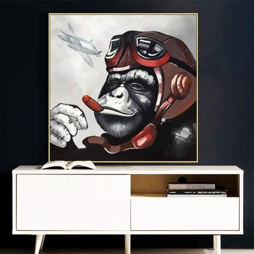 Graffiti Music Street Pop Art Gorilla Monkey Canvas Painting Posters and Prints Wall Art Picture for Living Room Home Decoration