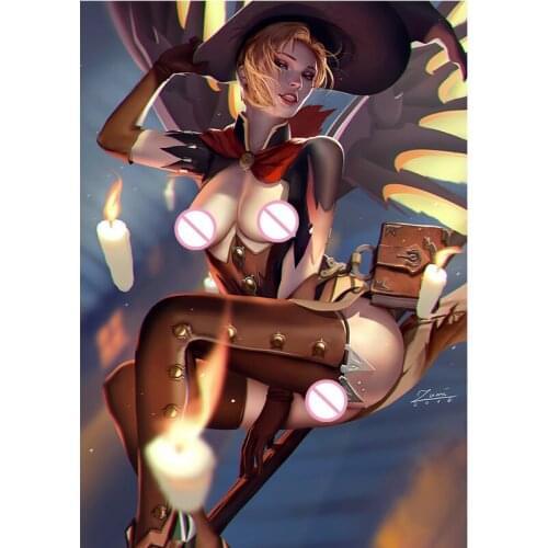 Print Canvas Golden feather wings Nude Sexy Girls Art Poster 40x60 50x70 60x90 Custom Living Room Bedroom Home Art Wall Picture