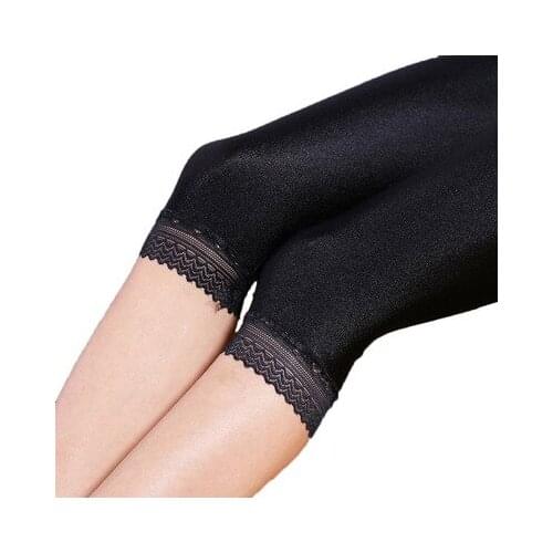Women summer knee length capris lady slim fitted skinny lace short legging big size Mujer Shiny trouser