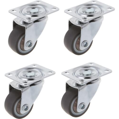 4PCS Mini Small Casters 1 Inch TPE Rubber Super Mute Wheels For Bookcase Drawer Flower Racks Wholesale