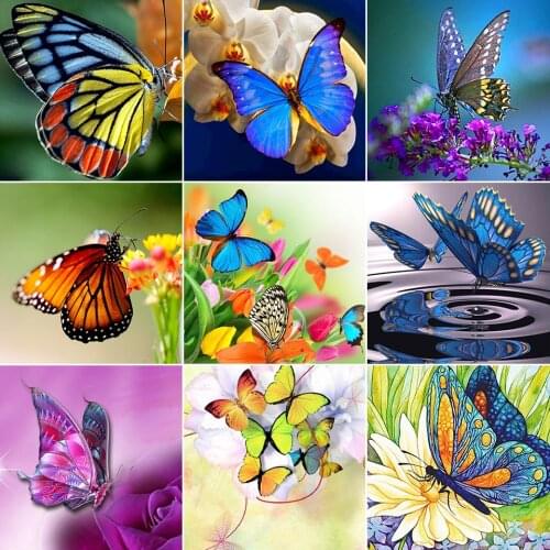 New Arrival 5D DIY Diamond Painting Butterfly Cross Stitch Kit Full Drill Embroidery Mosaic Art Picture of Rhinestones Decor