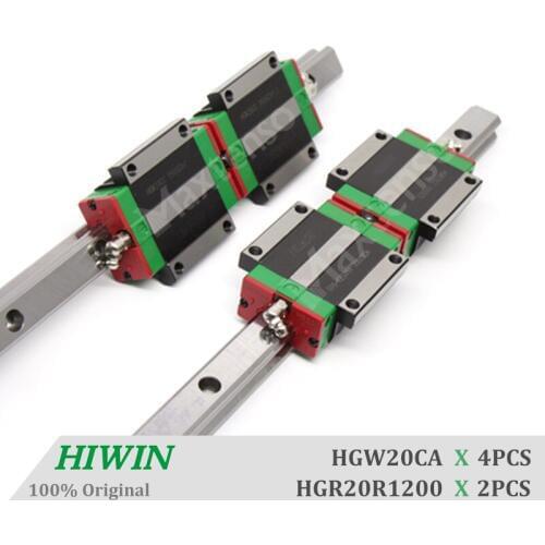 HIWIN HGW20CA 1200mm Linear Guideways set with ballscrew Blocks HGR20 Linear Guide Rail CNC Machine Parts Linear Bearing