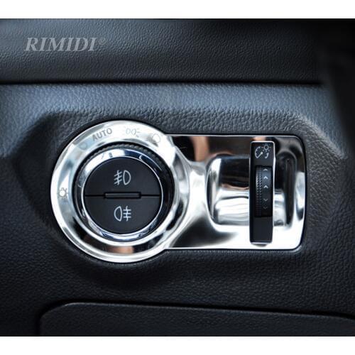Car Stainless Steel Headlight Switch Cover Stickers For Opel Mokka Chevrolet Cruze Sedan Hatchback Malibu Trax Auto Accessories