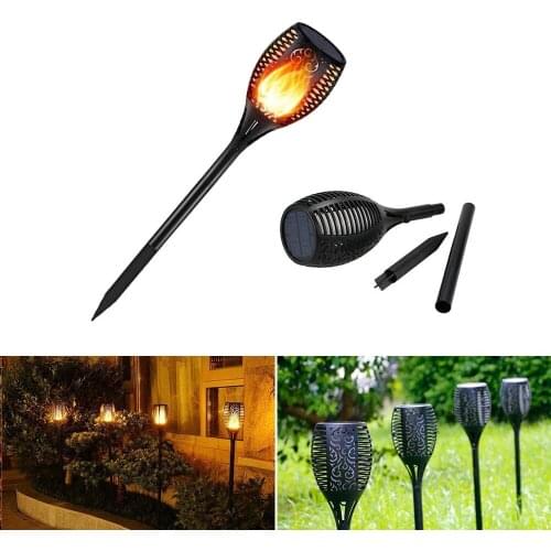 New Solar Ground Plug Lamp LED Simulation Flame Outdoor IP65 Waterproof Landscape Light for Garden Path Christmas Decor Lighting