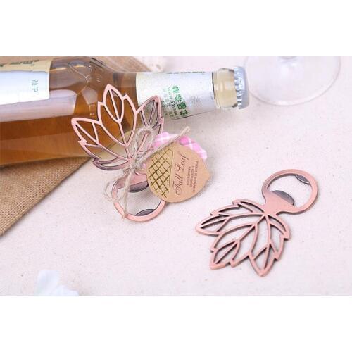 New Arrival Fashion Wedding Favor Gifts Copper Leaf Bottle Opener Free Shipping 100 PCS