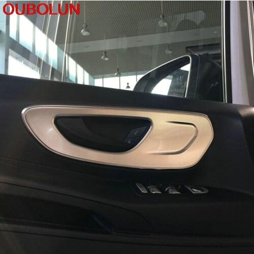 Fit For Mercedes-Benz Vito W447 2014 - 2017 ABS Matte Interior Front Door Handle Bowl Frame Cover Trim Car Styling 2pcs