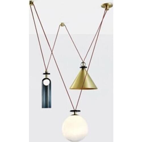 Nordic Denmark Design Pulley Pendant Lights Retro Art Bottle Dining Room Living Room Led Indoor Lighting Fixtures Free Shipping