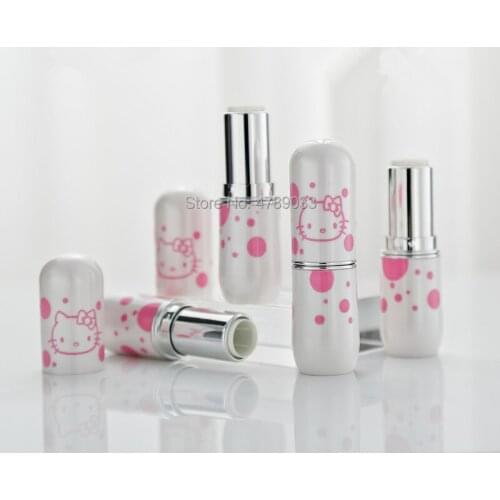 10pcs 12.1mm Empty Lipstick Tube Cartoon Cat Lip Balm Tubes DIY Homemade Makeup Cosmetics Containers Tool Refillable Bottles