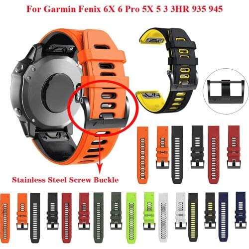 22 26MM Release Quick Watchband Strap For Garmin Fenix 6X 6 Pro Watch Silicone Easyfit Wrist Band Fenix 5 5X Plus 935 Wriststrap