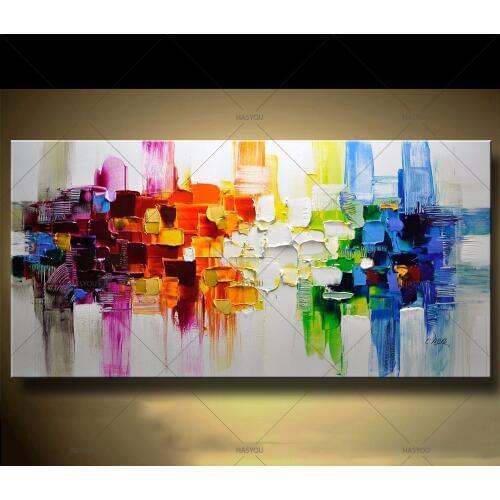 Christmas Abstract Modern Landscape Handmade colorful Abstract Style Thick Oil Painting on Canvas For Home Decorative Wall Art