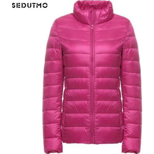 SEDUTMO 2018 Winter Ultra Light Duck Womens Down Jackets Short Plus Size 3XL Down Doat Spring Warm Thin Puffer Jacket ED116