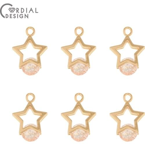 Cordial Design 50Pcs 11*16MM CZ Charms/Hand Made/Earrings Accessories/Jewelry Findings & Components/Earrings Making/DIY Pendant