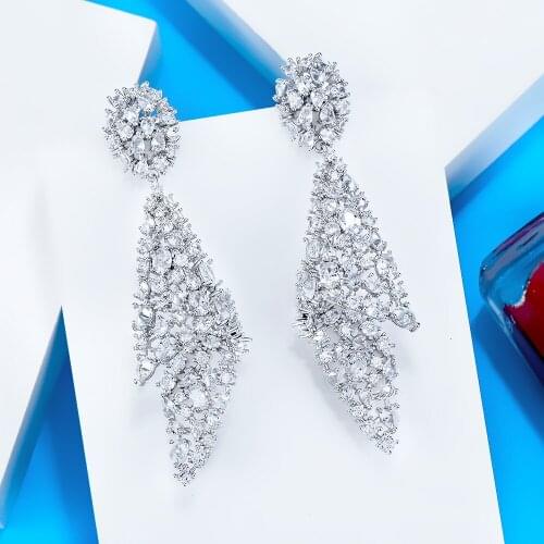 KellyBola Japanese Korean Style Flashing Glowing Carved Earrings For Women Bridal Wedding New Design Best Gift Jewelry