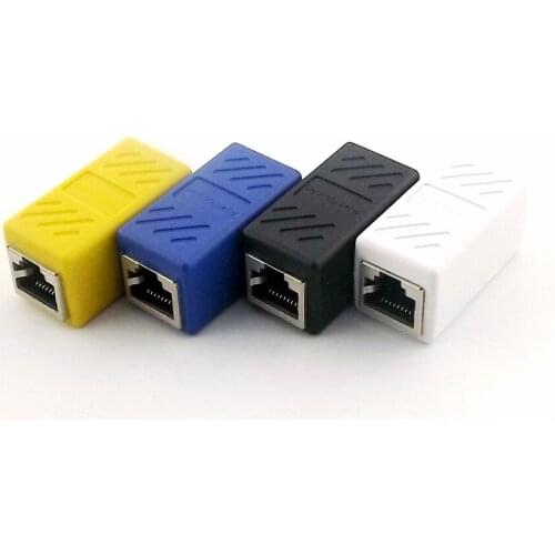1pcs Ethernet Cat5e RJ-45 Female Network LAN Coupler F/F Extender Connector Adapter Straight White/Black/Blue/Yellow