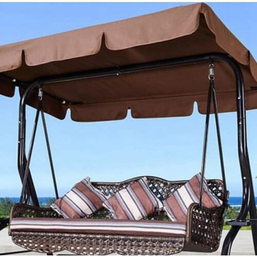 3 Seat Garden Swing Chair Canopy Cover Shade Sail Waterproof UV Resistant Outdoor Courtyard Hammock Tent Swing Top Cover NO Fade