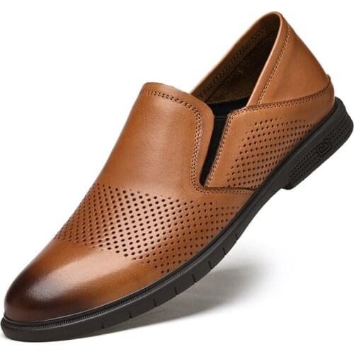 Luxury Genuine Leather Business Men Shoes Cow Leather Upper The Dress Men Shoes Comfortable Pigskin Insole Breathable Men Loafer