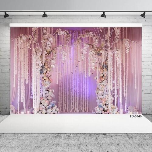 Flowers Door Decoration Photographic Background Custom Vinyl Backdrop Fond Photo for Baby Children Birthday Wedding Photophone
