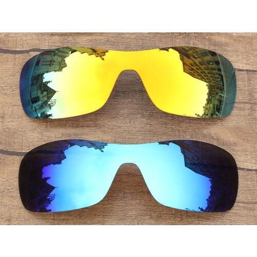 Vonxyz 2 Pieces Ruby Mirror & Ice Mirror Polarized Replacement Lenses for-Oakley Antix Frame