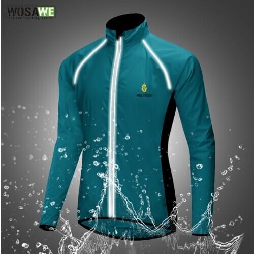 WOSAWE Windproof Cycling Jackets Windbreaker Riding Running Bicycle Clothing Water Repellent Bike Long Sleeve Jerseys Windcoat
