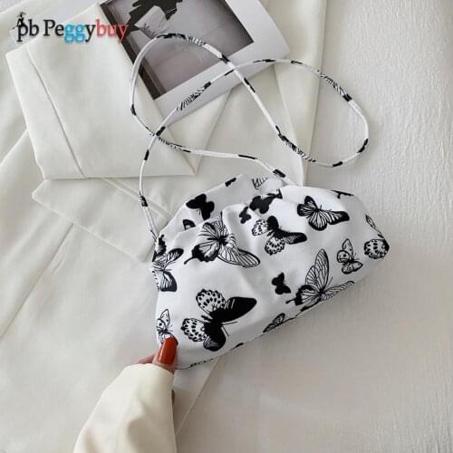 Women Pleated Crossbody Cloud Bag Animal Print Shoulder Pouch Ladies Small Clip Handbags Female Versatile Clutches