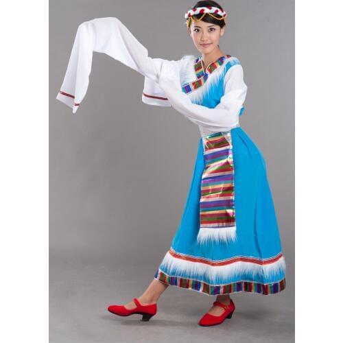 0109) Fashion special Tibetan costume folk dance costumes Tibetan dance stage performance clothing Ethnic minorities costumes